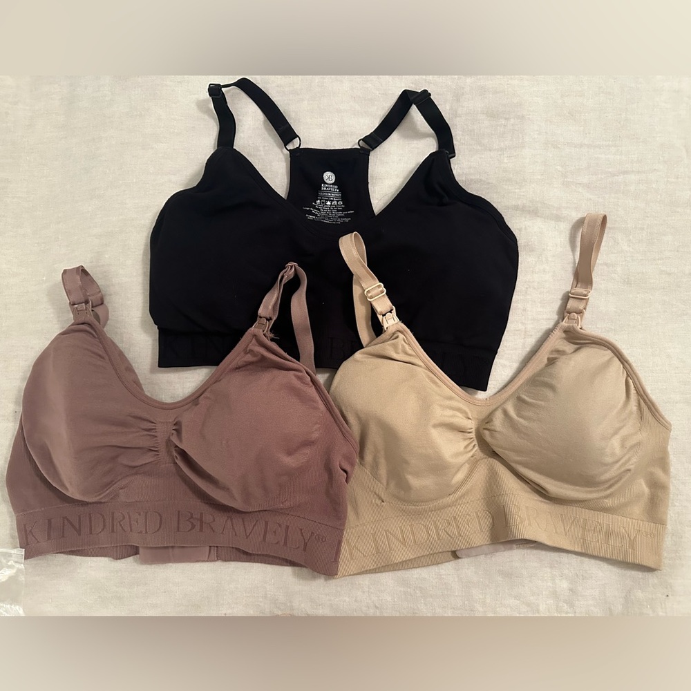 Kindred Bravely Women's simply sublime Nursing Bras - Black, Tan and Purple